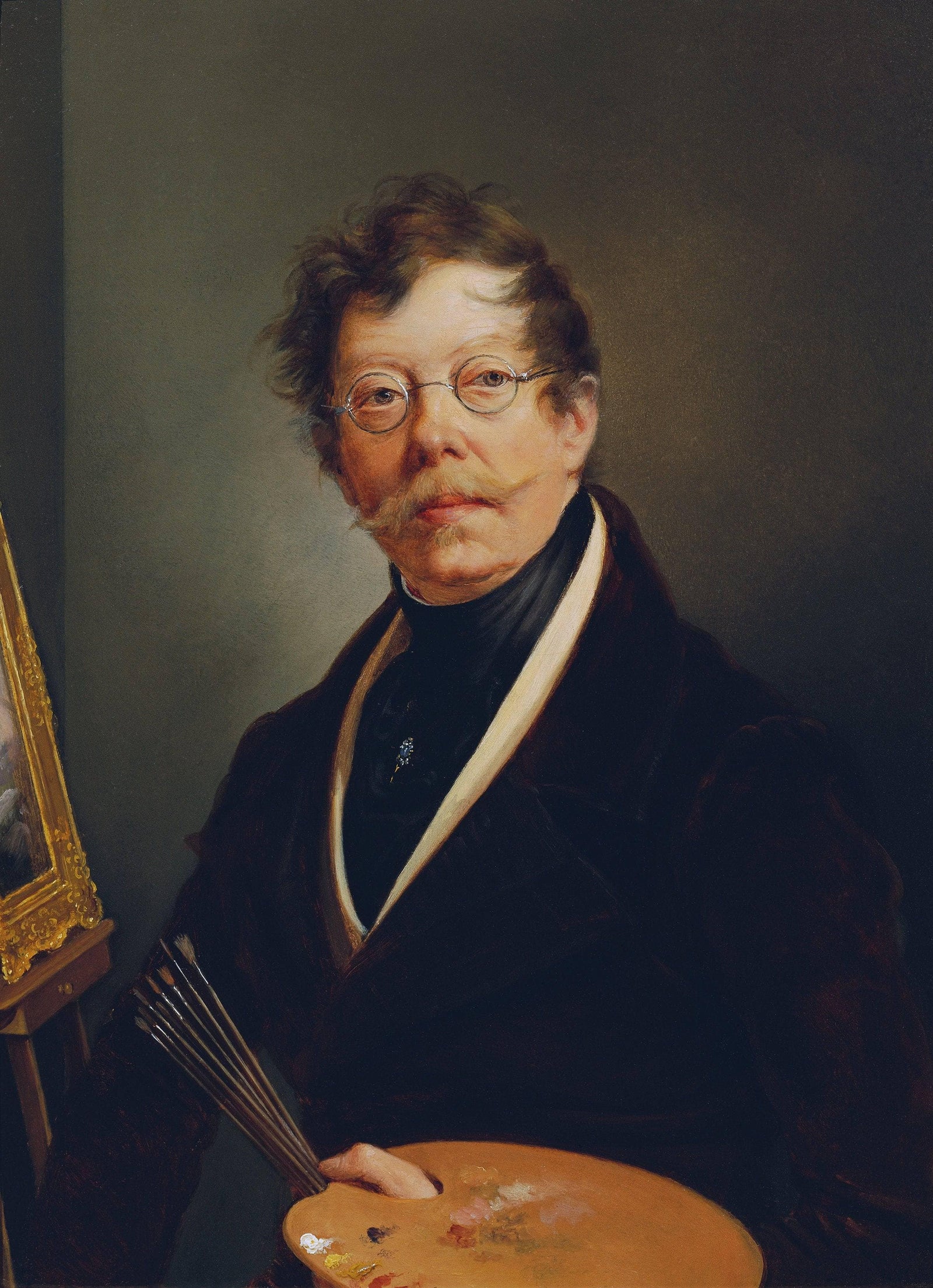 Self-portrait at the easel