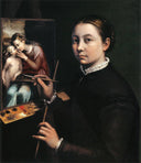 Self-portrait at the easel by Sofonisba Anguissola — hand-painted portrait oil painting reproduction on canvas