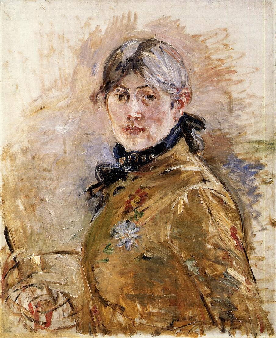 Self-Portrait by Berthe Morisot — hand-painted portrait oil painting reproduction on canvas