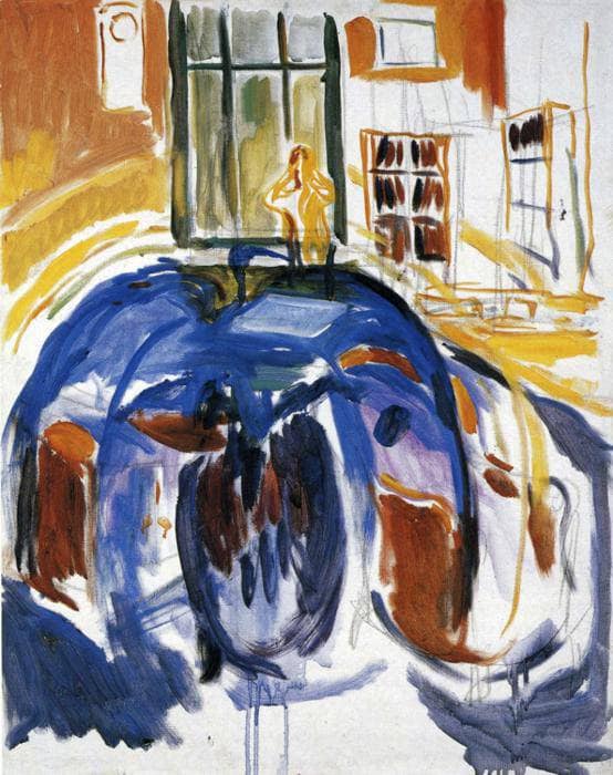 Self-Portrait During Eye Disease II. by Edvard Munch — hand-painted abstract oil painting reproduction on canvas