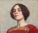Self-portrait by Elin Danielson-Gambogi — female oil painting wall art, Realism