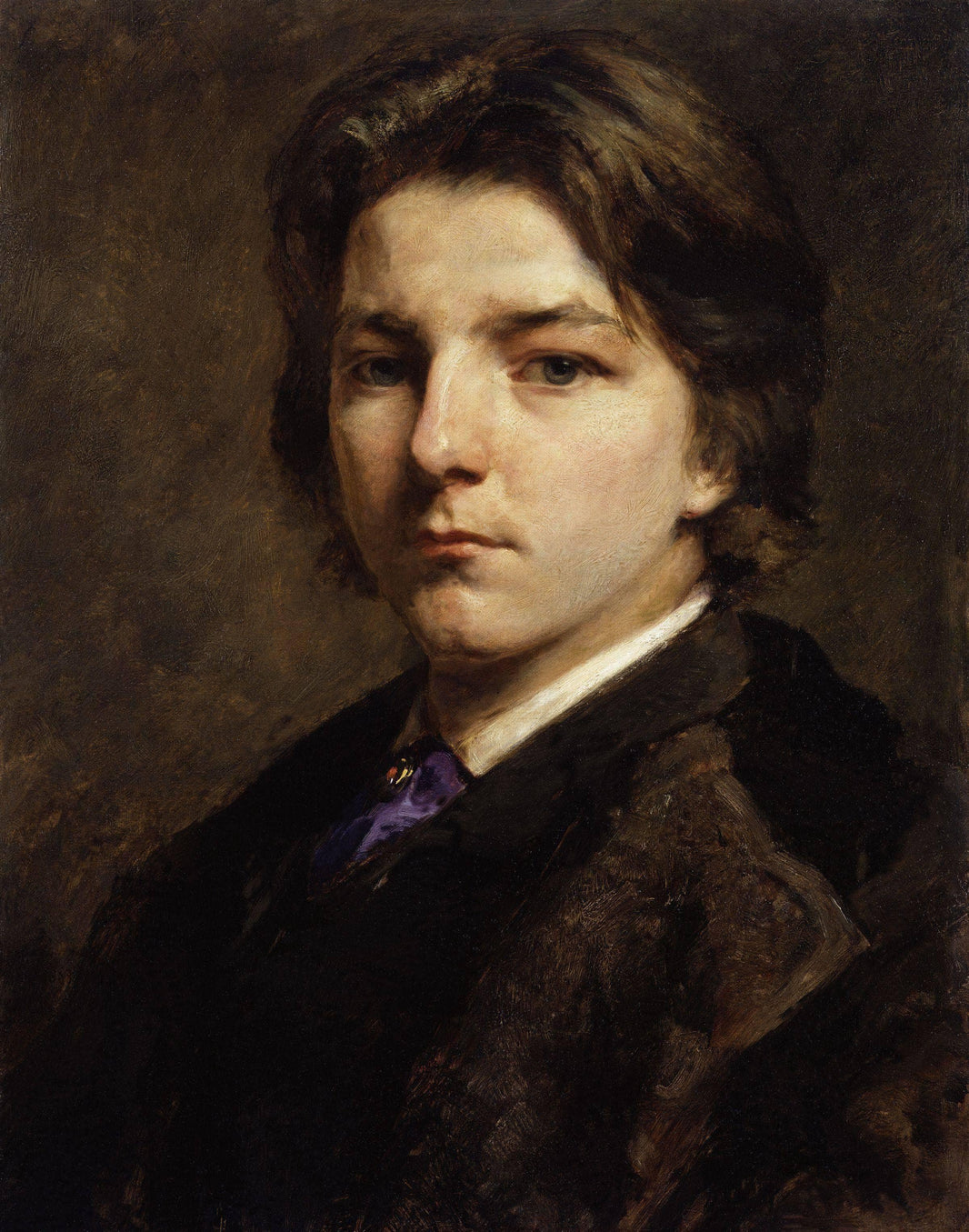 Self-portrait by Frank Holl — hand-painted portrait oil painting reproduction on canvas