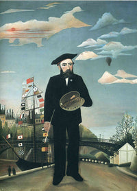Self Portrait from L'ile Saint Louis by Henri Rousseau — hand-painted landscape oil painting reproduction on canvas