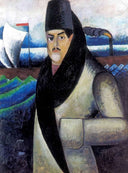 Self-portrait by Ilya Mashkov — male oil painting wall art, Fauvism