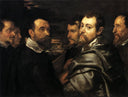 Self-Portrait in a Circle of Friends from Mantua by Peter Paul Rubens — group oil painting wall art, Baroque