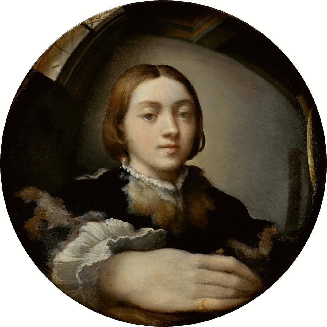 Self-portrait in a Convex Mirror by Parmigianino — hand-painted portrait oil painting reproduction on canvas