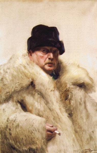 Self-portrait in a wolfskin - Anders Zorn