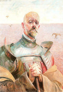 Self-portrait in an armour by Jacek Malczewski — male oil painting wall art, Art Nouveau Modern