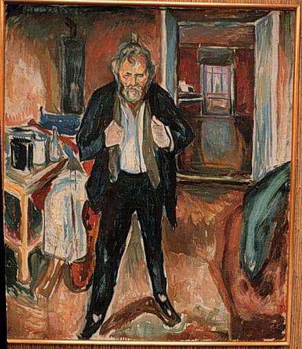 Self-Portrait (in distress) by Edvard Munch — hand-painted portrait oil painting reproduction on canvas