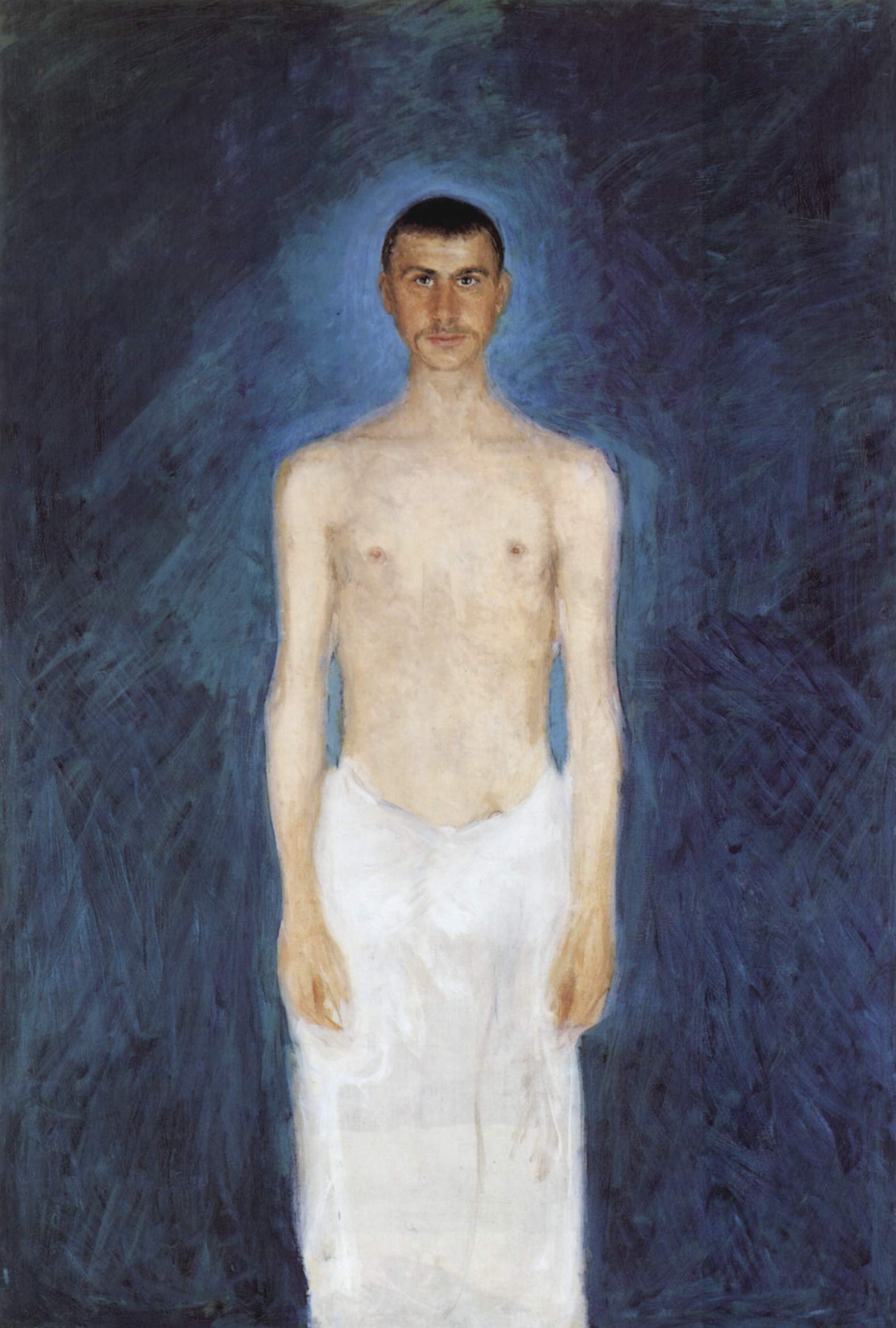 Self-portrait in front of blue background - Richard Gerstl