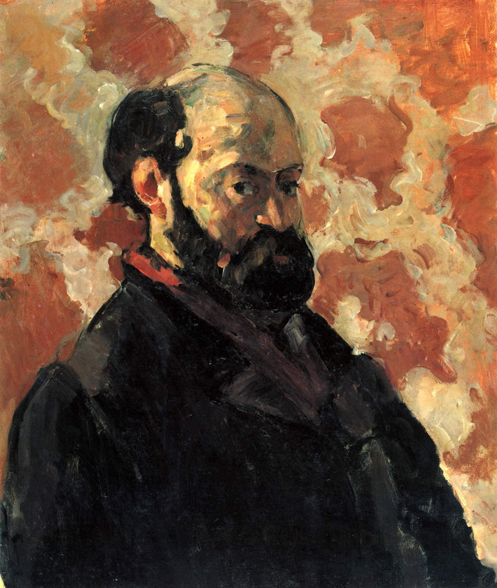 Self-portrait in front of pink background by Paul Cezanne — hand-painted portrait oil painting reproduction on canvas