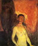 Self-Portrait in Hell by Edvard Munch — hand-painted portrait oil painting reproduction on canvas