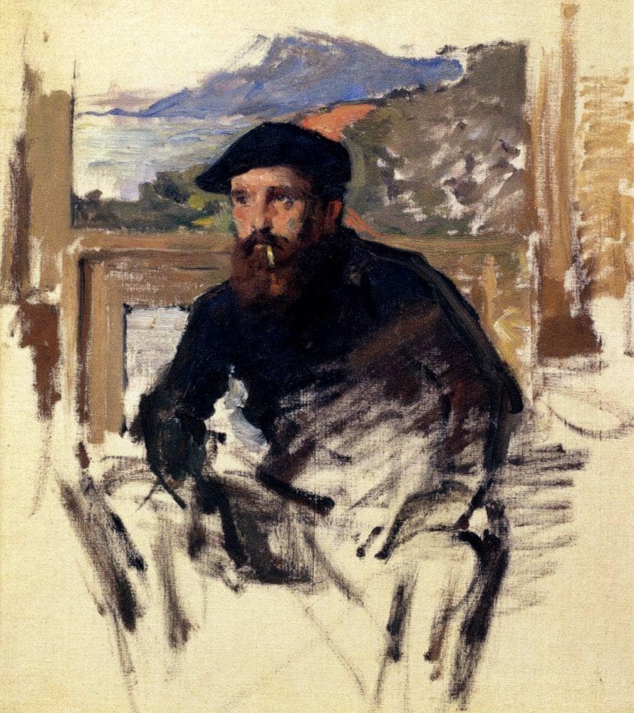 Self Portrait in his Atelier by Claude Monet — hand-painted portrait oil painting reproduction on canvas