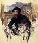Self Portrait in his Atelier by Claude Monet — male oil painting wall art, Impressionism