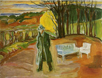 Self-Portrait in the Garden, Ekely by Edvard Munch — hand-painted botanical oil painting reproduction on canvas