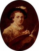 Self-portrait by Jean-Honore Fragonard — male oil painting wall art, Rococo
