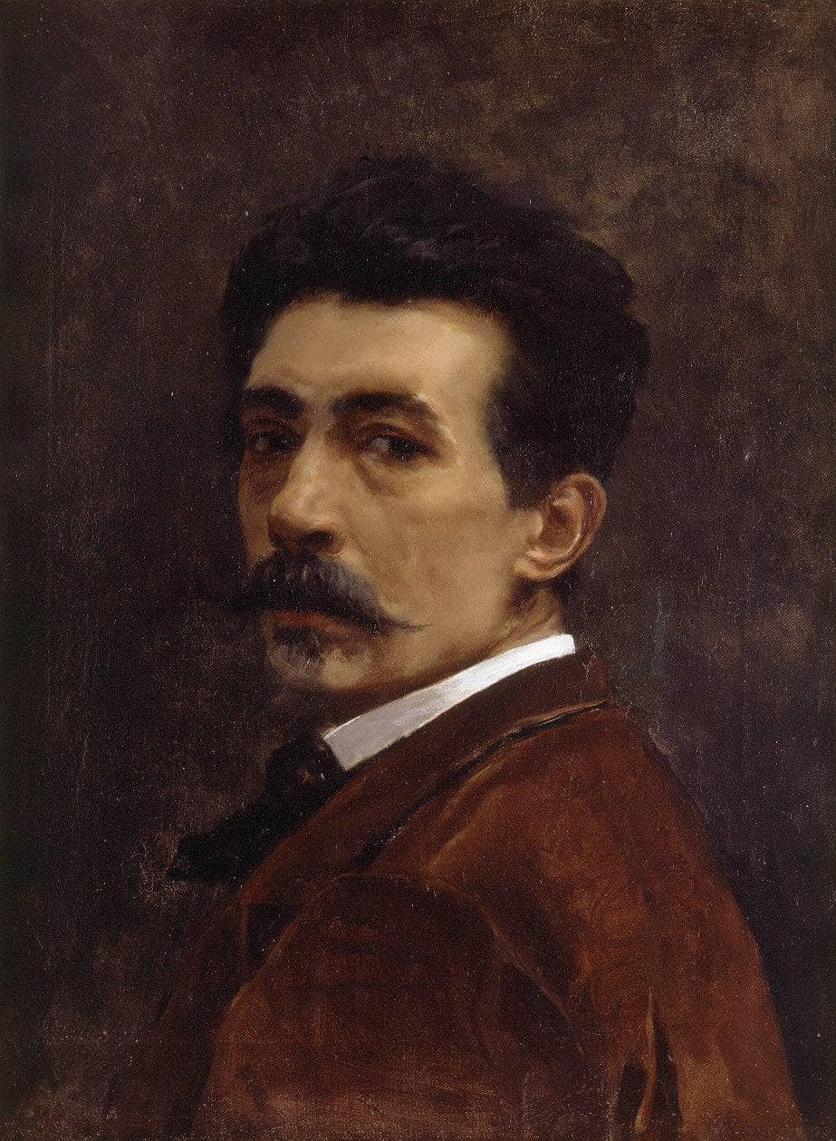 Self-portrait by Joaquín Agrasot — hand-painted portrait oil painting reproduction on canvas