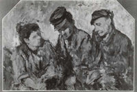 Self-portrait of Michele Cammarano with Eduardo Dalbono and his wife by Michele Cammarano — hand-painted portrait oil painting reproduction on canvas