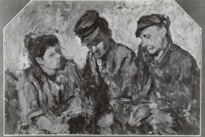 Self-portrait of Michele Cammarano with Eduardo Dalbono and his wife in study