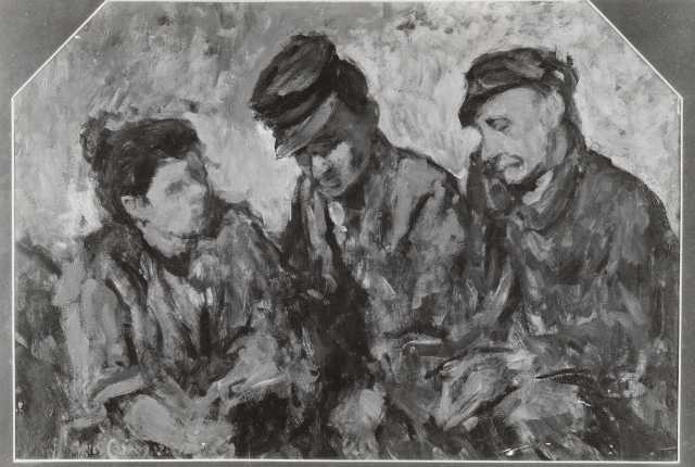 Self-portrait of Michele Cammarano with Eduardo Dalbono and his wife on gallery wrap