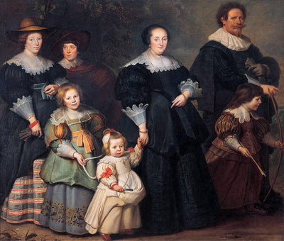 Self-portrait of the Artist with his Wife Suzanne Cock and their Children in hallway