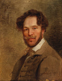 Self-Portrait (presumed) by Alexander Clarot — male oil painting wall art, Romanticism
