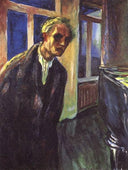 Self-portrait. The night wanderer by Edvard Munch — hand-painted portrait oil painting reproduction on canvas