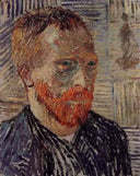 Self-Portrait with a Japanese Print by Vincent van Gogh — hand-painted portrait oil painting reproduction on canvas