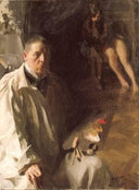 Self-portrait with a model by Anders Zorn — hand-painted portrait oil painting reproduction on canvas