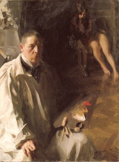 Self-portrait with a model - Anders Zorn