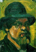 Self portrait with hat by Theo van Doesburg — hand-painted abstract oil painting reproduction on canvas