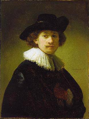 Self-portrait with hat - Rembrandt