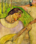 Self portrait with mandolin by Paul Gauguin — hand-painted abstract oil painting reproduction on canvas