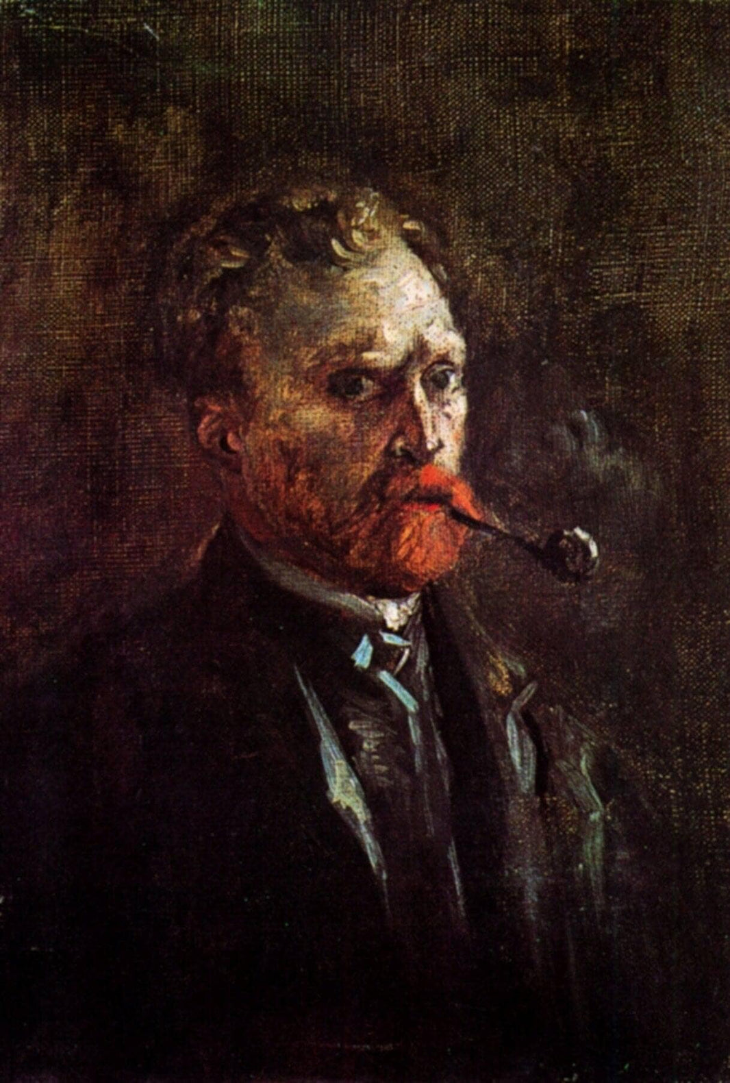 Self-Portrait with Pipe by Vincent van Gogh — hand-painted portrait oil painting reproduction on canvas