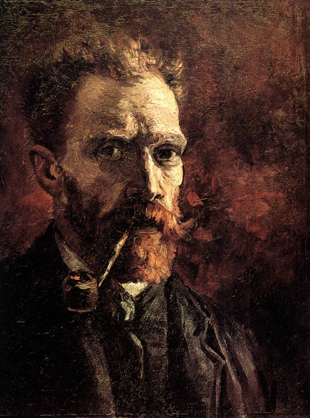 Self-Portrait with Pipe - Vincent van Gogh