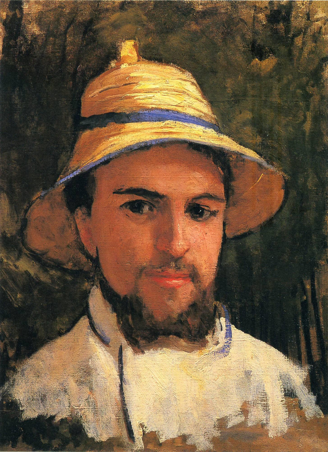 Self-Portrait with Pith Helmet by Gustave Caillebotte — hand-painted portrait oil painting reproduction on canvas