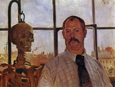 Self-portrait with Skeleton in living room