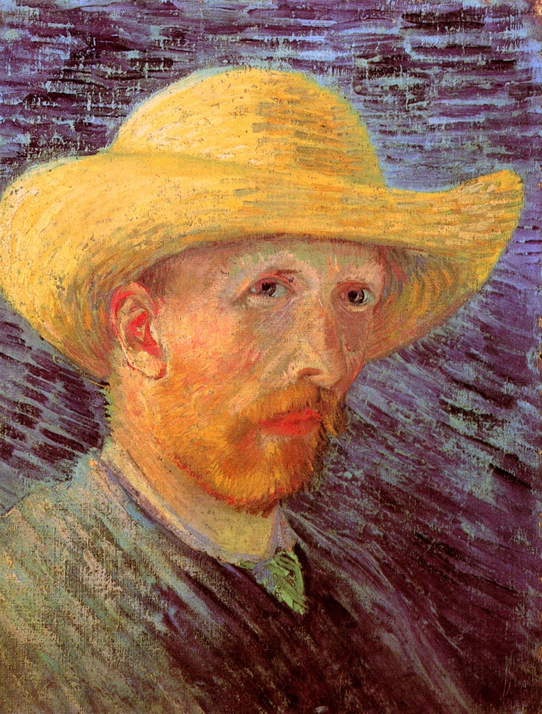 Self-Portrait with Straw Hat - Vincent van Gogh