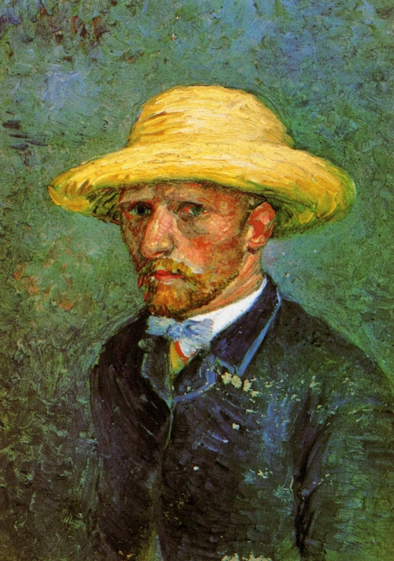 Self-Portrait with Straw Hat on gallery wrap
