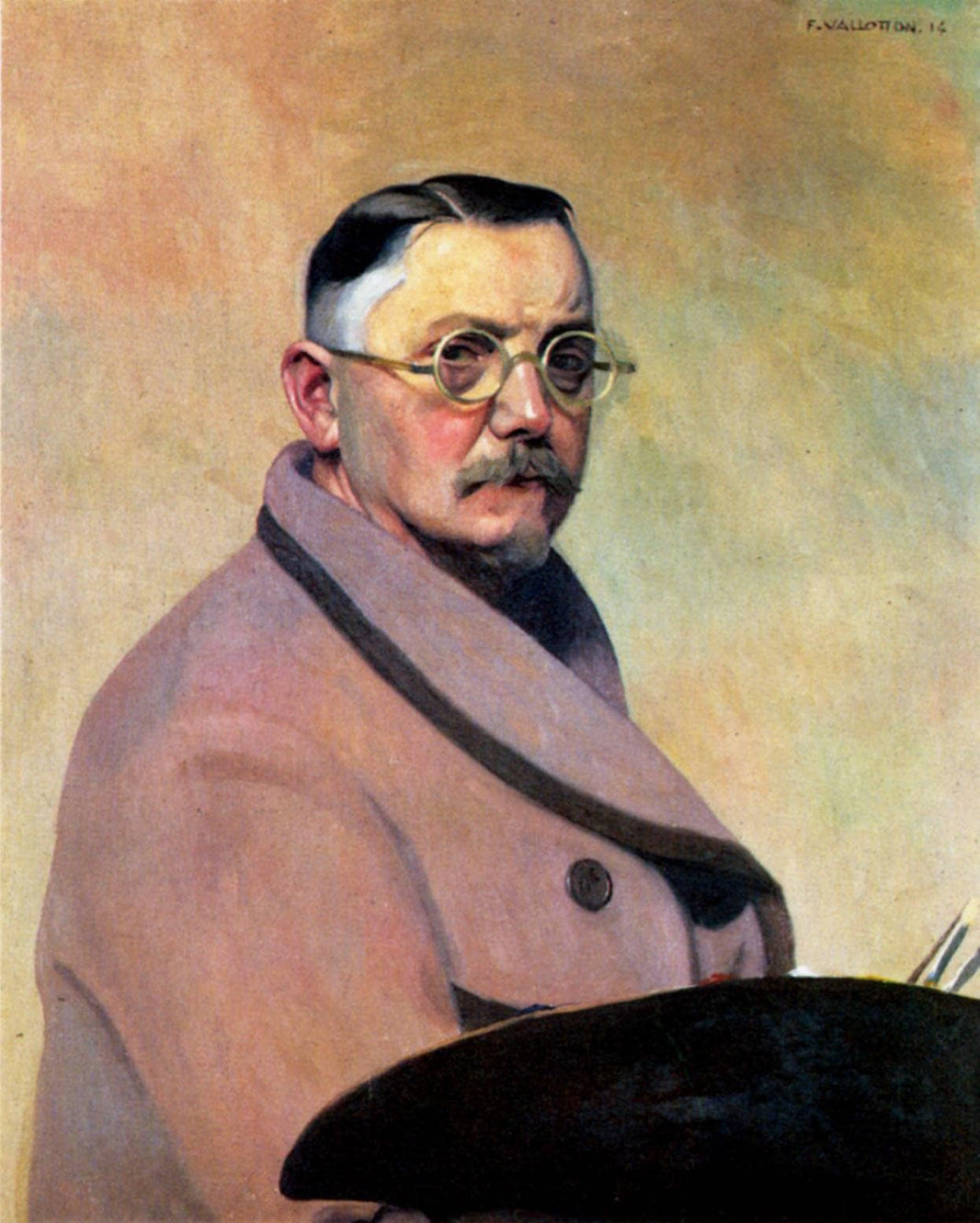 Self-portrait with the dressing gown by Felix Vallotton — hand-painted portrait oil painting reproduction on canvas