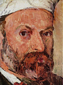 Self-portrait with white turbaned (detail) by Paul Cezanne — hand-painted portrait oil painting reproduction on canvas