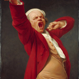 Self-portrait, yawning