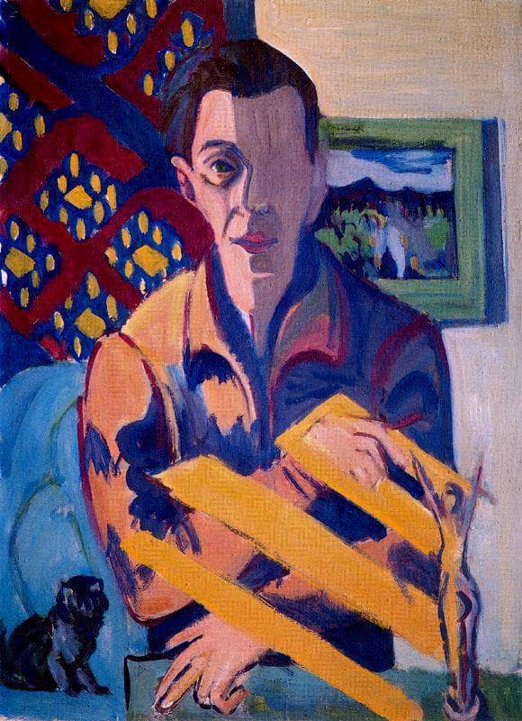 Self-Portrait by Ernst Ludwig Kirchner — hand-painted portrait oil painting reproduction on canvas