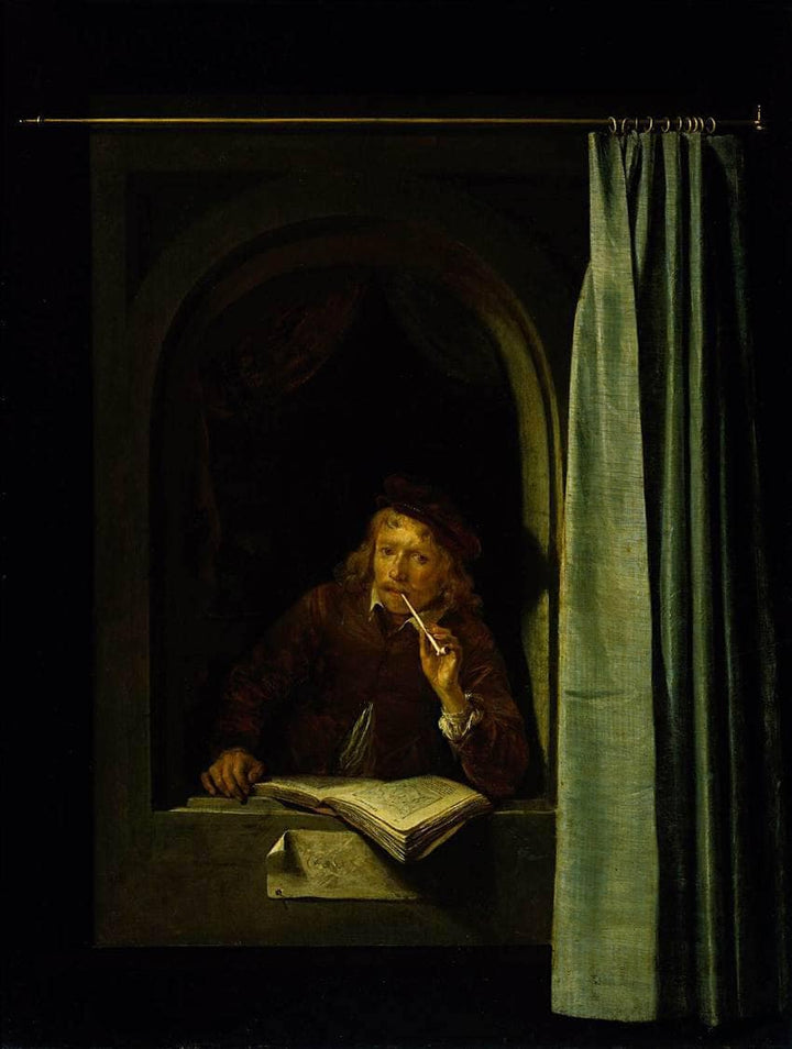 Self Portrait by Gerrit Dou — hand-painted cultural oil painting reproduction on canvas