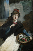 Selling out by Augustus Edwin Mulready — female oil painting wall art, Naturalism