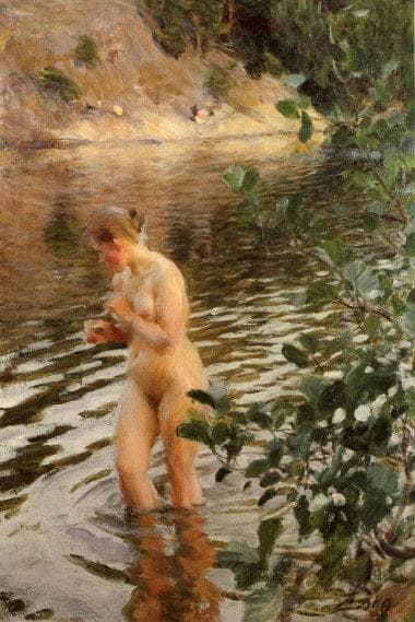 Sensitive to cold by Anders Zorn — hand-painted landscape oil painting reproduction on canvas