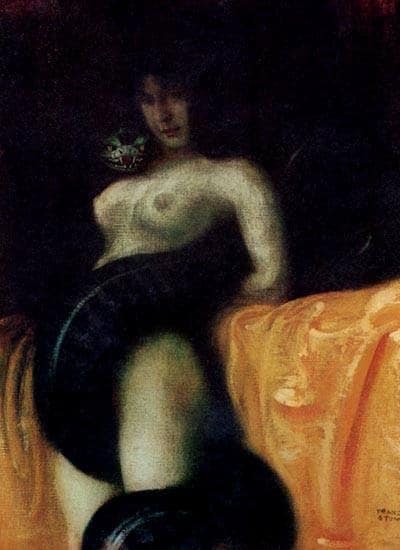 Sensuality by Franz Stuck — hand-painted portrait oil painting reproduction on canvas