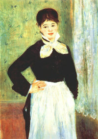 Serving Girl from Duval's Restaurant by Pierre-Auguste Renoir — hand-painted portrait oil painting reproduction on canvas