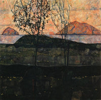 Setting Sun by Egon Schiele — hand-painted botanical oil painting reproduction on canvas