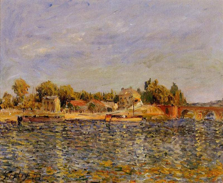 Sevres Bridge by Alfred Sisley — hand-painted architectural oil painting reproduction on canvas